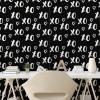 Ambesonne Abstract Peel & Stick Wallpaper for Home, Internet Abbreviation Conceptual Theme Xoxo Brush Stroked Lettering and Hearts, Self-Adhesive Living Room Kitchen Accent, 13″ x 100″, Charcoal Black