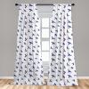 Ambesonne Birds Curtains, Flock of Flying Pigeons and Doves Transitioned Color Watercolor Design, Window Treatments 2 Panel Set for Living Room Bedroom, Pair of – 28″ x 84″, Night Blue and Eggplant