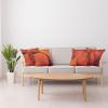 Ambesonne Burnt Orange Throw Pillow Cushion Case Pack of 4, Abstract Warm Geometric Pattern Circular Details Grunge Effect, Modern Accent Double-Sided Digital Printing, 16″, Burgundy Rust and Marigold