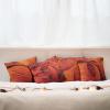 Ambesonne Burnt Orange Throw Pillow Cushion Case Pack of 4, Abstract Warm Geometric Pattern Circular Details Grunge Effect, Modern Accent Double-Sided Digital Printing, 16″, Burgundy Rust and Marigold