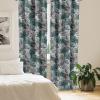 Ambesonne Floral Curtains, Spring Theme Abstract Repeating Pattern of Flowers Leaves Nature Art, Window Treatments 2 Panel Set for Living Room Bedroom, Pair of – 28″ x 84″, Pale Lavender Blue Grey(Dark Teal and Pale Grey)
