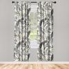 Ambesonne Floral Curtains, Spring Theme Abstract Repeating Pattern of Flowers Leaves Nature Art, Window Treatments 2 Panel Set for Living Room Bedroom, Pair of – 28″ x 84″, Pale Lavender Blue Grey(Pale Grey and Eggshell)