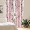 Ambesonne Floral Curtains, Spring Theme Abstract Repeating Pattern of Flowers Leaves Nature Art, Window Treatments 2 Panel Set for Living Room Bedroom, Pair of – 28″ x 84″, Pale Lavender Blue Grey(Pale Salmon and Grey Pink)