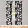 Ambesonne Floral Curtains, Spring Theme Abstract Repeating Pattern of Flowers Leaves Nature Art, Window Treatments 2 Panel Set for Living Room Bedroom, Pair of – 28″ x 84″, Pale Lavender Blue Grey(Soft Pink and Hunter Green)