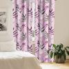 Ambesonne Floral Curtains, Spring Theme Abstract Repeating Pattern of Flowers Leaves Nature Art, Window Treatments 2 Panel Set for Living Room Bedroom, Pair of – 28″ x 84″, Pale Lavender Blue Grey(Soft Pink and Dark Grey)
