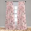Ambesonne Floral Curtains, Spring Theme Abstract Repeating Pattern of Flowers Leaves Nature Art, Window Treatments 2 Panel Set for Living Room Bedroom, Pair of – 28″ x 84″, Pale Lavender Blue Grey(Pale Salmon and Grey Pink)