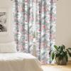 Ambesonne Floral Curtains, Spring Theme Abstract Repeating Pattern of Flowers Leaves Nature Art, Window Treatments 2 Panel Set for Living Room Bedroom, Pair of – 28″ x 84″, Pale Lavender Blue Grey(Coral and Pale Reseda Green)