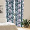 Ambesonne Floral Curtains, Spring Theme Abstract Repeating Pattern of Flowers Leaves Nature Art, Window Treatments 2 Panel Set for Living Room Bedroom, Pair of – 28″ x 84″, Pale Lavender Blue Grey(Dark Teal and Soft Pink)