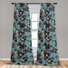 Ambesonne Floral Curtains, Spring Theme Abstract Repeating Pattern of Flowers Leaves Nature Art, Window Treatments 2 Panel Set for Living Room Bedroom, Pair of – 28″ x 84″, Pale Lavender Blue Grey(Dark Fuchsia and Slate Blue)