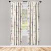 Ambesonne Floral Curtains, Spring Theme Abstract Repeating Pattern of Flowers Leaves Nature Art, Window Treatments 2 Panel Set for Living Room Bedroom, Pair of – 28″ x 84″, Pale Lavender Blue Grey(Pale Lavender Blue Grey)