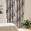 Ambesonne Floral Curtains, Spring Theme Abstract Repeating Pattern of Flowers Leaves Nature Art, Window Treatments 2 Panel Set for Living Room Bedroom, Pair of – 28″ x 84″, Pale Lavender Blue Grey(Pale Grey and Caramel)
