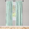 Ambesonne Floral Curtains, Spring Theme Abstract Repeating Pattern of Flowers Leaves Nature Art, Window Treatments 2 Panel Set for Living Room Bedroom, Pair of – 28″ x 84″, Pale Lavender Blue Grey(Pistachio Green Seafoam)