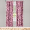Ambesonne Floral Curtains, Spring Theme Abstract Repeating Pattern of Flowers Leaves Nature Art, Window Treatments 2 Panel Set for Living Room Bedroom, Pair of – 28″ x 84″, Pale Lavender Blue Grey(Soft Pink and Dark Magenta)