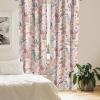 Ambesonne Floral Curtains, Spring Theme Abstract Repeating Pattern of Flowers Leaves Nature Art, Window Treatments 2 Panel Set for Living Room Bedroom, Pair of – 28″ x 84″, Pale Lavender Blue Grey(Sand Brown and Pale Teal)