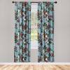Ambesonne Floral Curtains, Spring Theme Abstract Repeating Pattern of Flowers Leaves Nature Art, Window Treatments 2 Panel Set for Living Room Bedroom, Pair of – 28″ x 84″, Pale Lavender Blue Grey(Dark Fuchsia and Slate Blue)