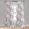 Ambesonne Floral Curtains, Spring Theme Abstract Repeating Pattern of Flowers Leaves Nature Art, Window Treatments 2 Panel Set for Living Room Bedroom, Pair of – 28″ x 84″, Pale Lavender Blue Grey(Coral and Pale Reseda Green)