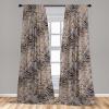 Ambesonne Floral Curtains, Spring Theme Abstract Repeating Pattern of Flowers Leaves Nature Art, Window Treatments 2 Panel Set for Living Room Bedroom, Pair of – 28″ x 84″, Pale Lavender Blue Grey(Pale Grey and Caramel)