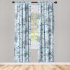 Ambesonne Floral Curtains, Spring Theme Abstract Repeating Pattern of Flowers Leaves Nature Art, Window Treatments 2 Panel Set for Living Room Bedroom, Pair of – 28″ x 84″, Pale Lavender Blue Grey(Pale Sky Blue Grey and White)