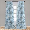 Ambesonne Floral Curtains, Spring Theme Abstract Repeating Pattern of Flowers Leaves Nature Art, Window Treatments 2 Panel Set for Living Room Bedroom, Pair of – 28″ x 84″, Pale Lavender Blue Grey(Pale Sky Blue Grey and White)
