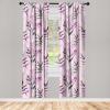Ambesonne Floral Curtains, Spring Theme Abstract Repeating Pattern of Flowers Leaves Nature Art, Window Treatments 2 Panel Set for Living Room Bedroom, Pair of – 28″ x 84″, Pale Lavender Blue Grey(Soft Pink and Dark Grey)