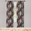 Ambesonne Floral Curtains, Spring Theme Abstract Repeating Pattern of Flowers Leaves Nature Art, Window Treatments 2 Panel Set for Living Room Bedroom, Pair of – 28″ x 84″, Pale Lavender Blue Grey(Pale Taupe and Dried Rose)