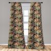 Ambesonne Floral Curtains, Spring Theme Abstract Repeating Pattern of Flowers Leaves Nature Art, Window Treatments 2 Panel Set for Living Room Bedroom, Pair of – 28″ x 84″, Pale Lavender Blue Grey(Pale Orange Sage Green)