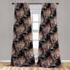 Ambesonne Floral Curtains, Spring Theme Abstract Repeating Pattern of Flowers Leaves Nature Art, Window Treatments 2 Panel Set for Living Room Bedroom, Pair of – 28″ x 84″, Pale Lavender Blue Grey(Pale Taupe and Dried Rose)