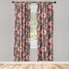 Ambesonne Floral Curtains, Spring Theme Abstract Repeating Pattern of Flowers Leaves Nature Art, Window Treatments 2 Panel Set for Living Room Bedroom, Pair of – 28″ x 84″, Pale Lavender Blue Grey(Coral Blush and Brown)