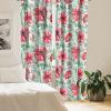 Ambesonne Floral Curtains, Spring Theme Abstract Repeating Pattern of Flowers Leaves Nature Art, Window Treatments 2 Panel Set for Living Room Bedroom, Pair of – 28″ x 84″, Pale Lavender Blue Grey(Coral Army Green)