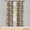 Ambesonne Floral Curtains, Spring Theme Abstract Repeating Pattern of Flowers Leaves Nature Art, Window Treatments 2 Panel Set for Living Room Bedroom, Pair of – 28″ x 84″, Pale Lavender Blue Grey(Pale Orange Sage Green)