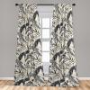 Ambesonne Floral Curtains, Spring Theme Abstract Repeating Pattern of Flowers Leaves Nature Art, Window Treatments 2 Panel Set for Living Room Bedroom, Pair of – 28″ x 84″, Pale Lavender Blue Grey(Pale Grey and Eggshell)