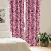 Ambesonne Floral Curtains, Spring Theme Abstract Repeating Pattern of Flowers Leaves Nature Art, Window Treatments 2 Panel Set for Living Room Bedroom, Pair of – 28″ x 84″, Pale Lavender Blue Grey(Soft Pink and Dark Magenta)