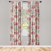 Ambesonne Floral Curtains, Spring Theme Abstract Repeating Pattern of Flowers Leaves Nature Art, Window Treatments 2 Panel Set for Living Room Bedroom, Pair of – 28″ x 84″, Pale Lavender Blue Grey(Pale Maroon and Lime Green)