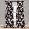 Ambesonne Floral Curtains, Spring Theme Abstract Repeating Pattern of Flowers Leaves Nature Art, Window Treatments 2 Panel Set for Living Room Bedroom, Pair of – 28″ x 84″, Pale Lavender Blue Grey(Soft Pink and Hunter Green)