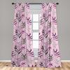 Ambesonne Floral Curtains, Spring Theme Abstract Repeating Pattern of Flowers Leaves Nature Art, Window Treatments 2 Panel Set for Living Room Bedroom, Pair of – 28″ x 84″, Pale Lavender Blue Grey(Soft Pink and Dark Grey)
