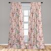 Ambesonne Floral Curtains, Spring Theme Abstract Repeating Pattern of Flowers Leaves Nature Art, Window Treatments 2 Panel Set for Living Room Bedroom, Pair of – 28″ x 84″, Pale Lavender Blue Grey(Sand Brown and Pale Teal)