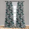 Ambesonne Floral Curtains, Spring Theme Abstract Repeating Pattern of Flowers Leaves Nature Art, Window Treatments 2 Panel Set for Living Room Bedroom, Pair of – 28″ x 84″, Pale Lavender Blue Grey(Dark Teal and Pale Grey)