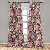 Ambesonne Floral Curtains, Spring Theme Abstract Repeating Pattern of Flowers Leaves Nature Art, Window Treatments 2 Panel Set for Living Room Bedroom, Pair of – 28″ x 84″, Pale Lavender Blue Grey(Dried Rose Olive Green)