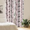 Ambesonne Floral Curtains, Spring Theme Abstract Repeating Pattern of Flowers Leaves Nature Art, Window Treatments 2 Panel Set for Living Room Bedroom, Pair of – 28″ x 84″, Pale Lavender Blue Grey(Charcoal Grey and Champagne)