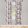 Ambesonne Floral Curtains, Spring Theme Abstract Repeating Pattern of Flowers Leaves Nature Art, Window Treatments 2 Panel Set for Living Room Bedroom, Pair of – 28″ x 84″, Pale Lavender Blue Grey(Charcoal Grey and Champagne)