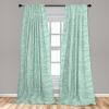 Ambesonne Floral Curtains, Spring Theme Abstract Repeating Pattern of Flowers Leaves Nature Art, Window Treatments 2 Panel Set for Living Room Bedroom, Pair of – 28″ x 84″, Pale Lavender Blue Grey(Pistachio Green Seafoam)