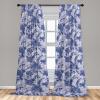Ambesonne Floral Curtains, Spring Theme Abstract Repeating Pattern of Flowers Leaves Nature Art, Window Treatments 2 Panel Set for Living Room Bedroom, Pair of – 28″ x 84″, Pale Lavender Blue Grey(Dark Lavender and Violet)