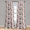 Ambesonne Floral Curtains, Spring Theme Abstract Repeating Pattern of Flowers Leaves Nature Art, Window Treatments 2 Panel Set for Living Room Bedroom, Pair of – 28″ x 84″, Pale Lavender Blue Grey(Charcoal Grey and Champagne)