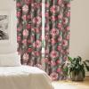 Ambesonne Floral Curtains, Spring Theme Abstract Repeating Pattern of Flowers Leaves Nature Art, Window Treatments 2 Panel Set for Living Room Bedroom, Pair of – 28″ x 84″, Pale Lavender Blue Grey(Coral Blush and Brown)
