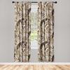 Ambesonne Floral Curtains, Spring Theme Abstract Repeating Pattern of Flowers Leaves Nature Art, Window Treatments 2 Panel Set for Living Room Bedroom, Pair of – 28″ x 84″, Pale Lavender Blue Grey(Dark Brown Pale Sepia)