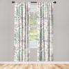 Ambesonne Floral Curtains, Spring Theme Abstract Repeating Pattern of Flowers Leaves Nature Art, Window Treatments 2 Panel Set for Living Room Bedroom, Pair of – 28″ x 84″, Pale Lavender Blue Grey(Laurel Green and Pale Taupe)