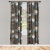Ambesonne Floral Curtains, Spring Theme Abstract Repeating Pattern of Flowers Leaves Nature Art, Window Treatments 2 Panel Set for Living Room Bedroom, Pair of – 28″ x 84″, Pale Lavender Blue Grey(Seal Brown Dark Teal)
