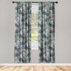 Ambesonne Floral Curtains, Spring Theme Abstract Repeating Pattern of Flowers Leaves Nature Art, Window Treatments 2 Panel Set for Living Room Bedroom, Pair of – 28″ x 84″, Pale Lavender Blue Grey(Dark Teal and Pale Grey)
