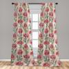 Ambesonne Floral Curtains, Spring Theme Abstract Repeating Pattern of Flowers Leaves Nature Art, Window Treatments 2 Panel Set for Living Room Bedroom, Pair of – 28″ x 84″, Pale Lavender Blue Grey(Pale Maroon and Lime Green)