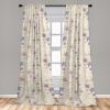 Ambesonne Floral Curtains, Spring Theme Abstract Repeating Pattern of Flowers Leaves Nature Art, Window Treatments 2 Panel Set for Living Room Bedroom, Pair of – 28″ x 84″, Pale Lavender Blue Grey(Pale Lavender Blue Grey)
